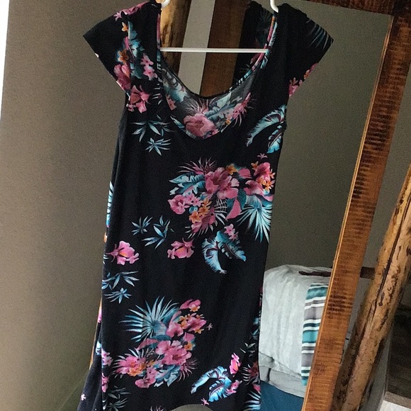 Black Midi Flower Dress - Picture 4 of 4